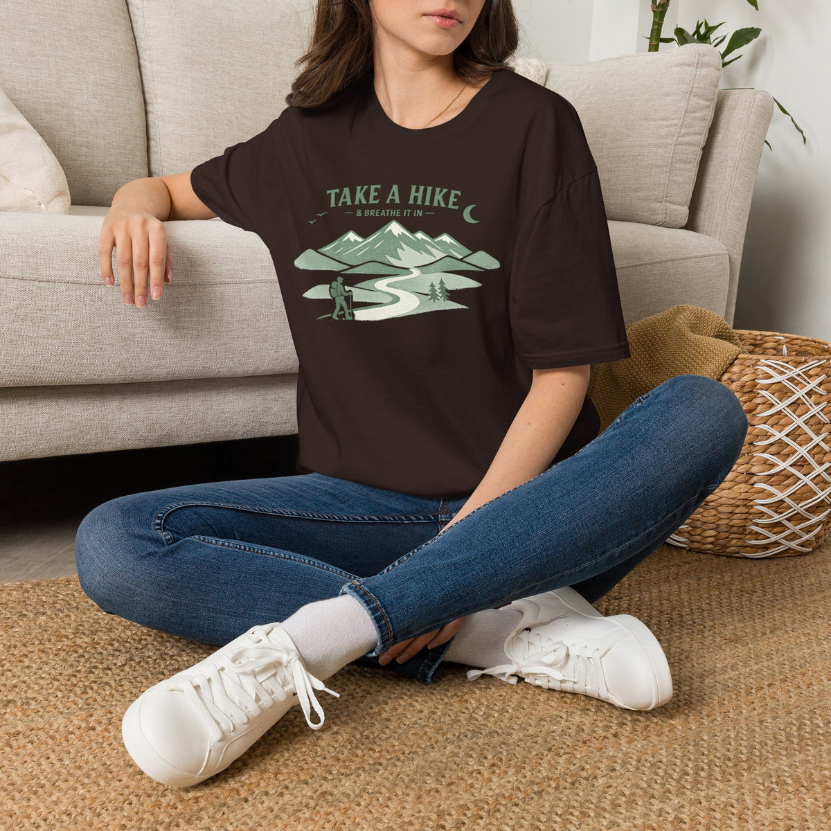 "Take A Hike & Breathe It In" Outdoor Hiking Graphic Tee