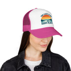 Lake Is My Happy Place Trucker Hat — Vintage Sunset Fishing Foam Cap