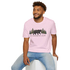 "The Mountains Are Calling" Bear and Pines T-Shirt — Outdoor Graphic Tee