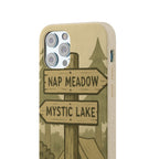 Biodegradable Phone Case — 'Nap Meadow' Mystic Lake Camping Design