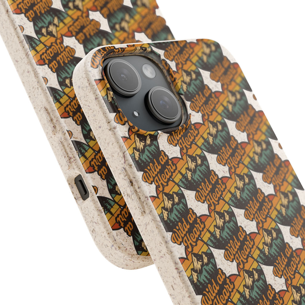 Eco-Friendly Phone Case — Vintage Camper Pattern Biodegradable iPhone Cover