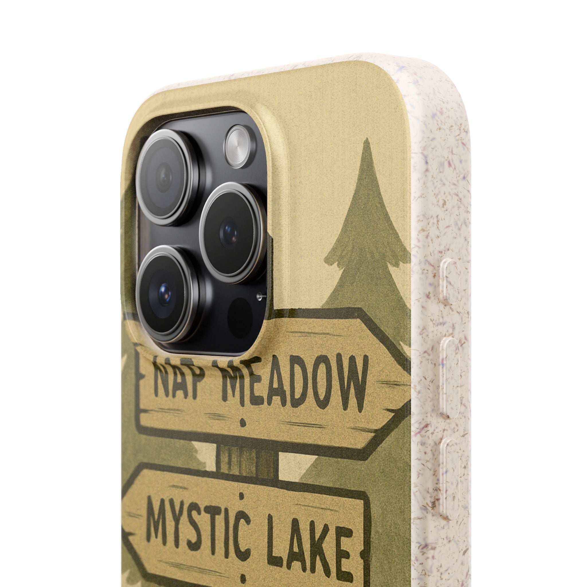 Biodegradable Phone Case — 'Nap Meadow' Mystic Lake Camping Design