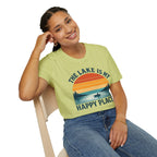 "The Lake Is My Happy Place" Canoe On The Lake At Sunset T-Shirt