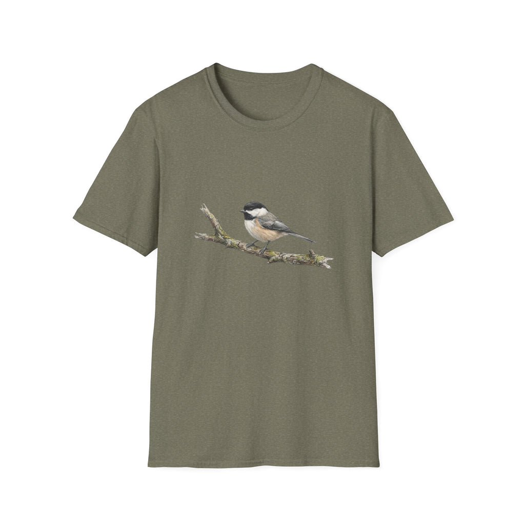Chickadee Bird Tee — Watercolor Songbird T‑Shirt