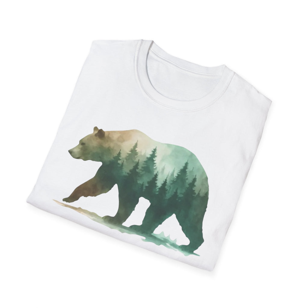 Forest Bear T-Shirt — Watercolor Woodland Bear Graphic Tee Shirt