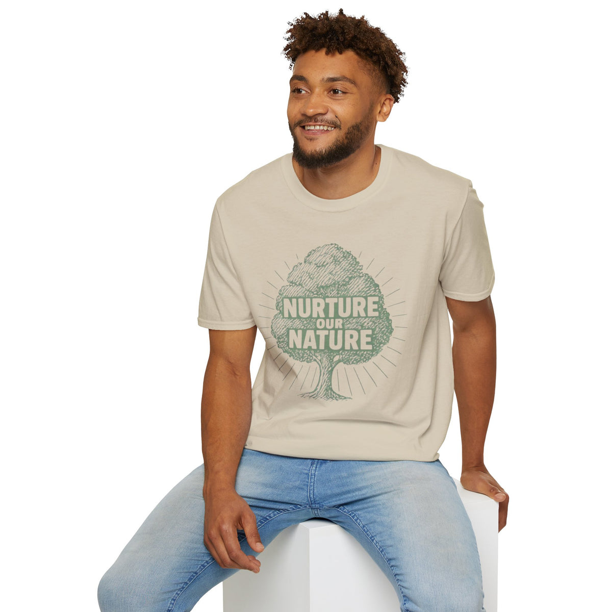 "Nurture Our Nature" Tree T-Shirt – Eco-Friendly Conservation Tee Shirt