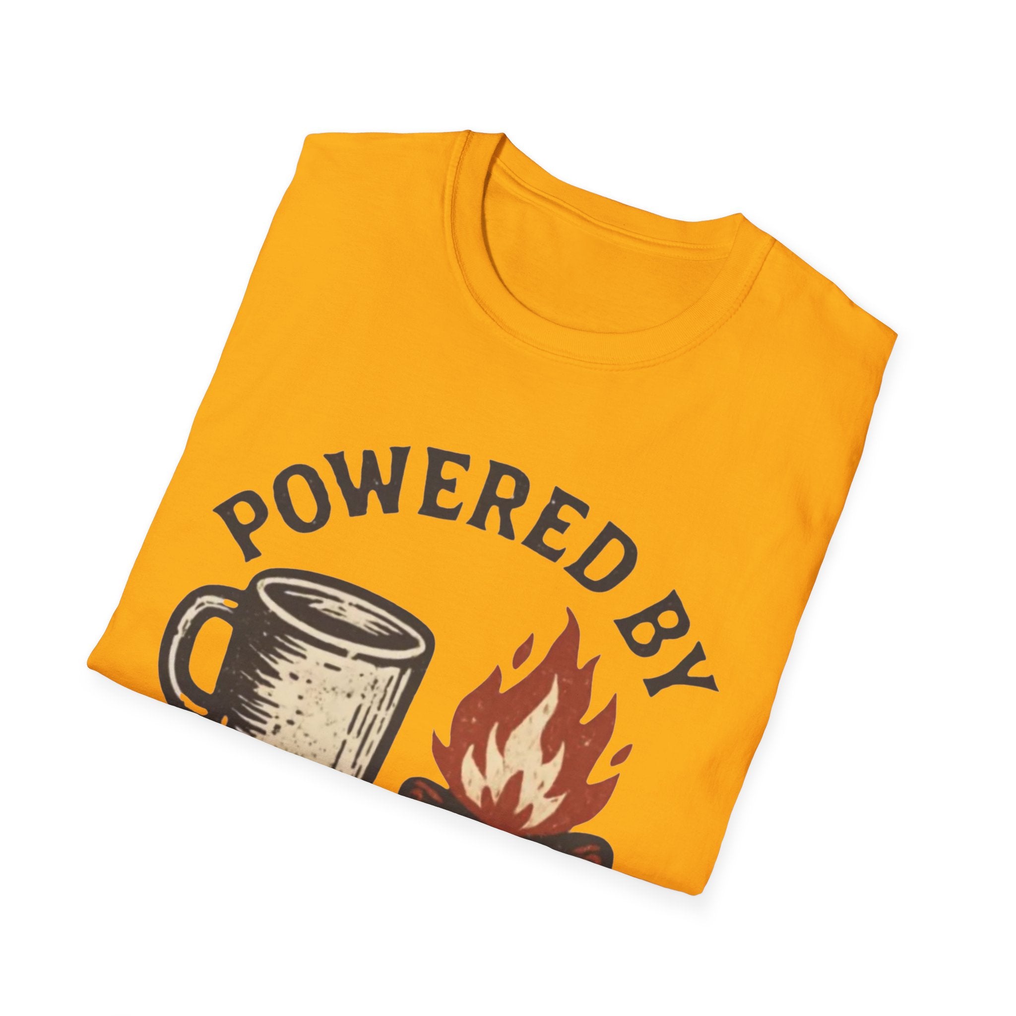 Powered By Coffee And Campfires Vintage Camping T-Shirt