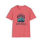 "Stay Wild" Bear Footprint Mountain Emblem T-Shirt