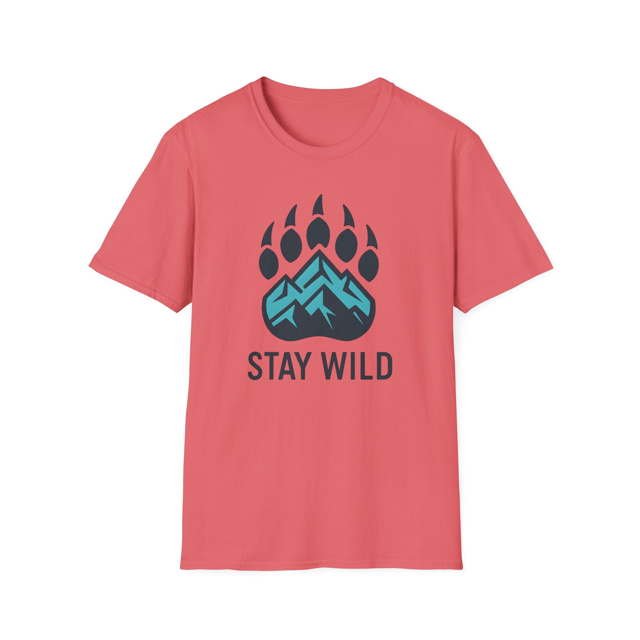 "Stay Wild" Bear Footprint Mountain Emblem T-Shirt