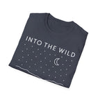 Into The Wild Canoe T-Shirt - Minimal Night Sky Lake Camping Tee