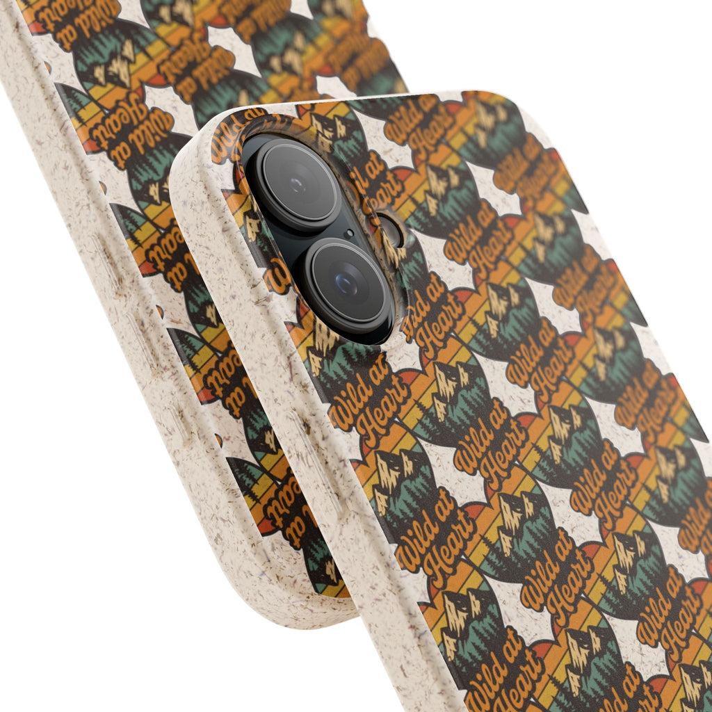 Eco-Friendly Phone Case — Vintage Camper Pattern Biodegradable iPhone Cover