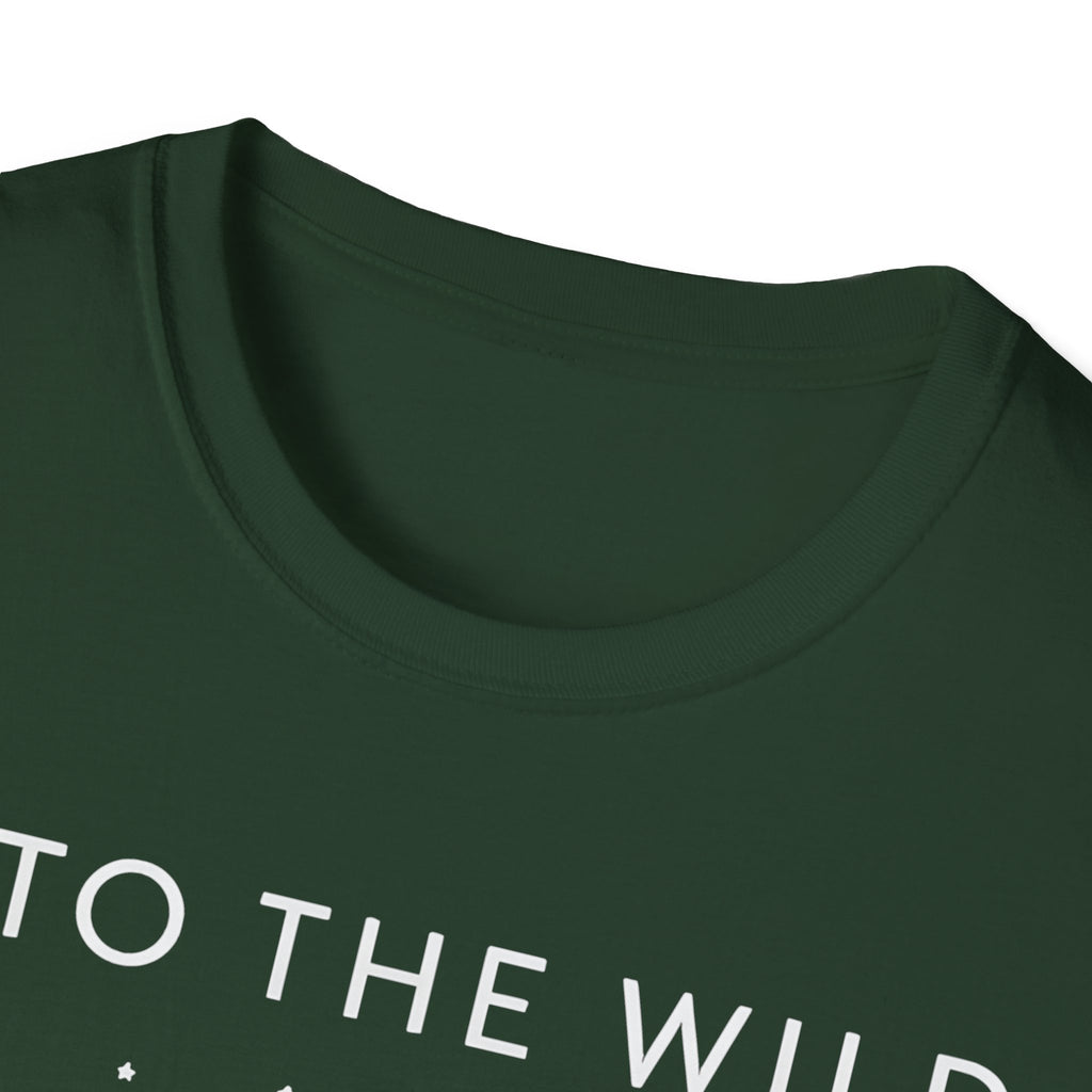Into The Wild Canoe T-Shirt - Minimal Night Sky Lake Camping Tee