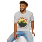 "The Forest Is My Sanctuary" Pines Sunset Graphic Tee Shirt