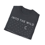 Into The Wild Canoe T-Shirt - Minimal Night Sky Lake Camping Tee