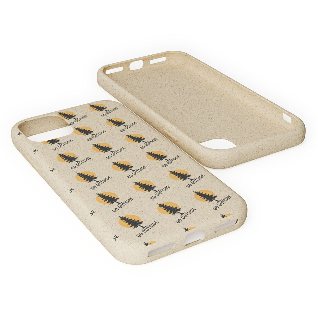 Biodegradable Phone Case — 'Go Outside' Recycled Eco-Friendly iPhone Cover