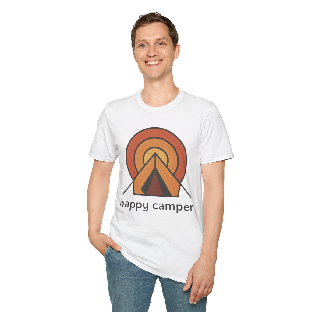 Happy Camper Retro Sunset Camping T-Shirt