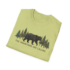 "The Mountains Are Calling" Bear and Pines T-Shirt — Outdoor Graphic Tee