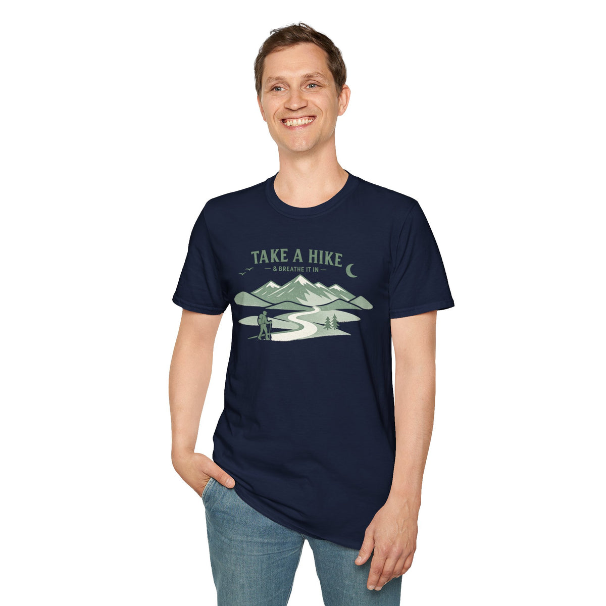 "Take A Hike & Breathe It In" Outdoor Hiking Graphic Tee