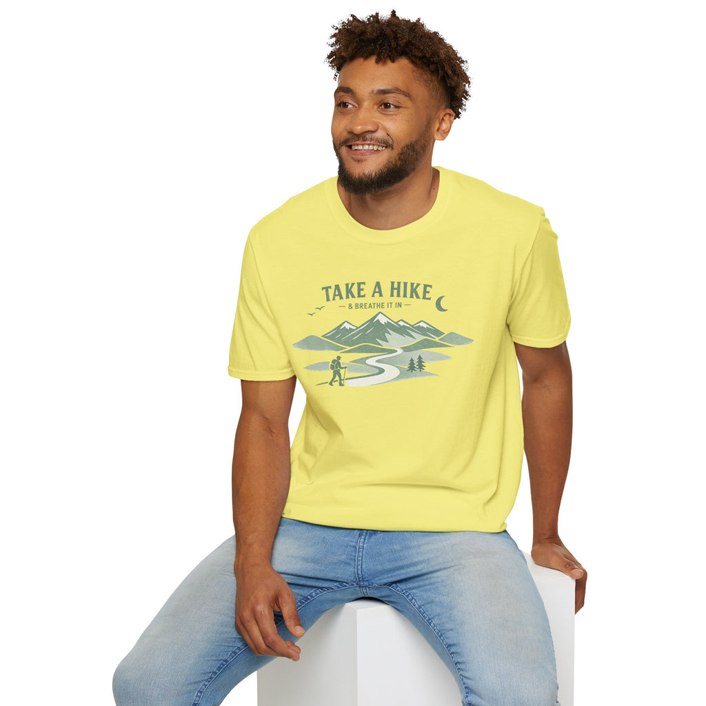 "Take A Hike & Breathe It In" Outdoor Hiking Graphic Tee