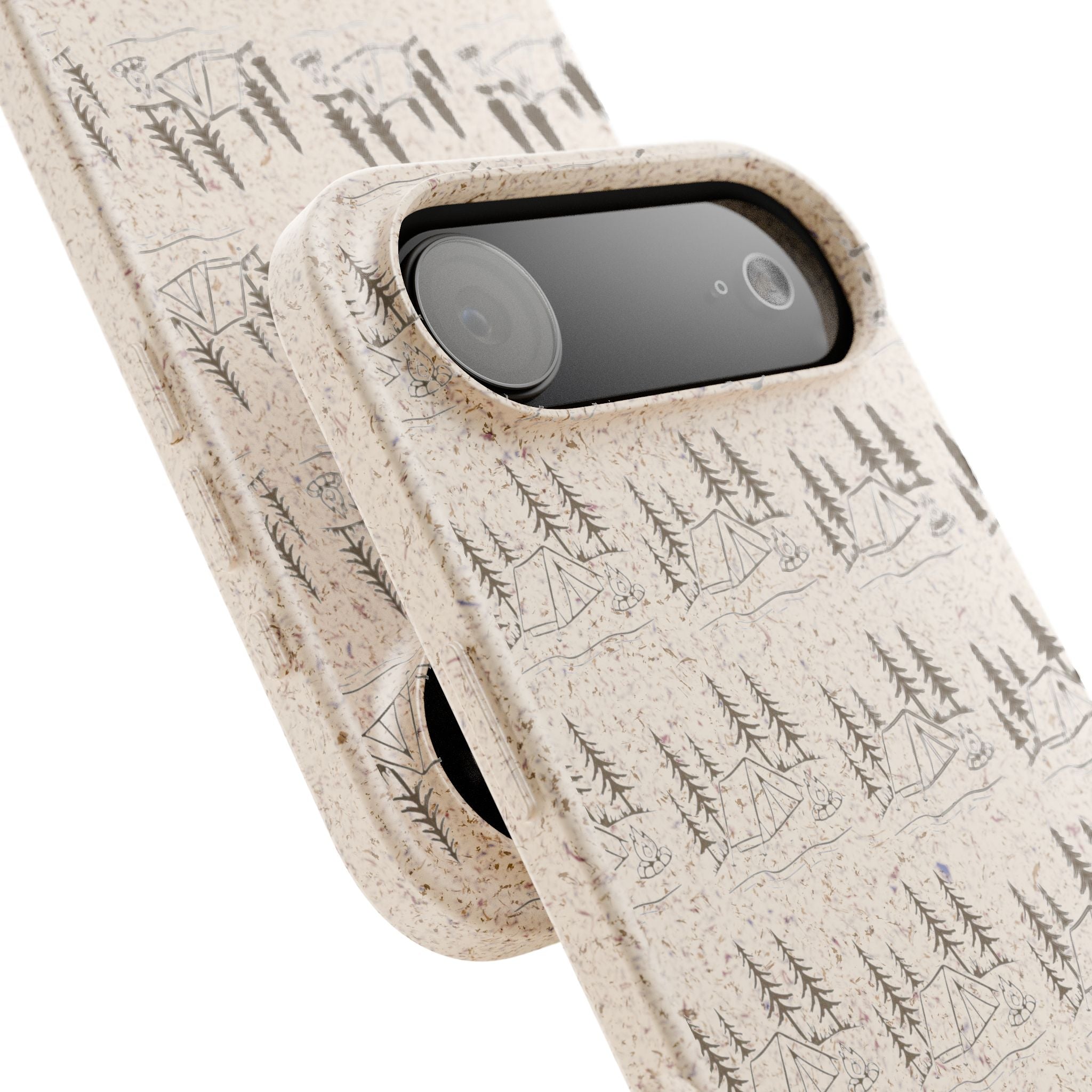 Biodegradable Phone Case — Eco-Friendly Forest Sketch Pattern