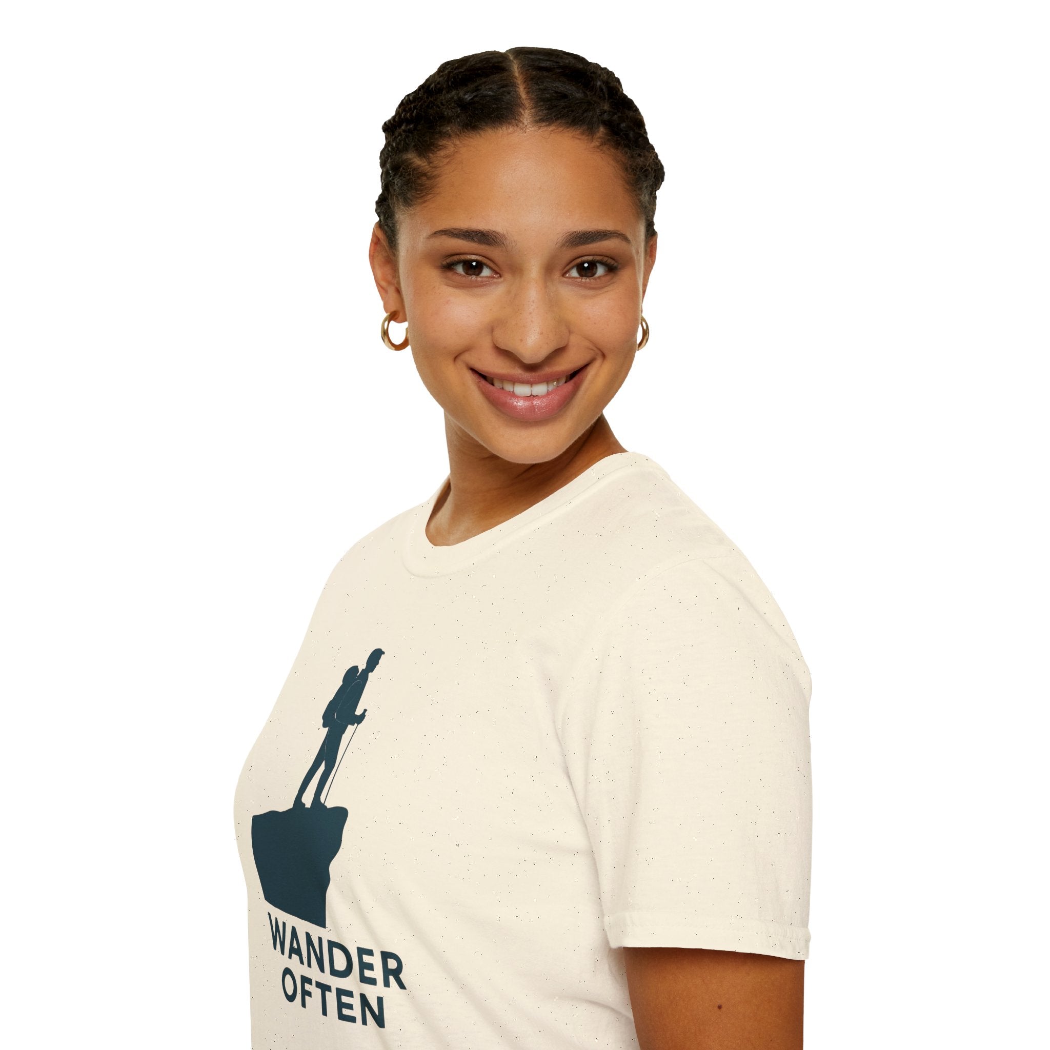 "Wander Often" Hiker on Cliff T-Shirt