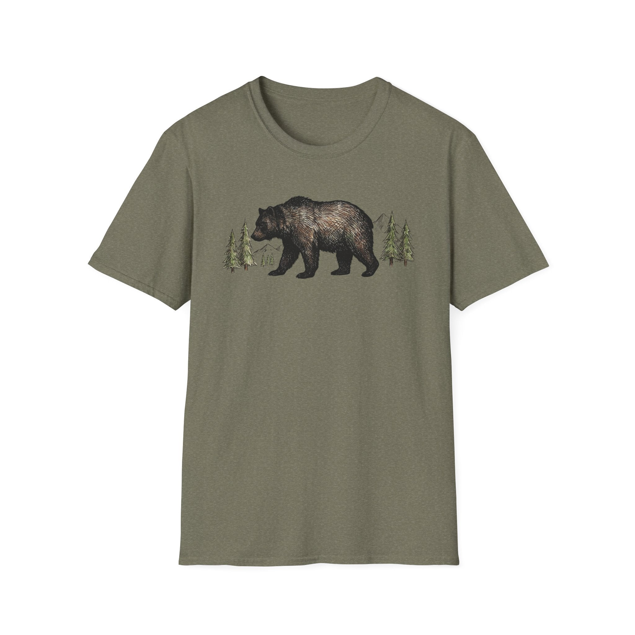 Bear & Pines T‑Shirt — Rustic Woodland Graphic Tee