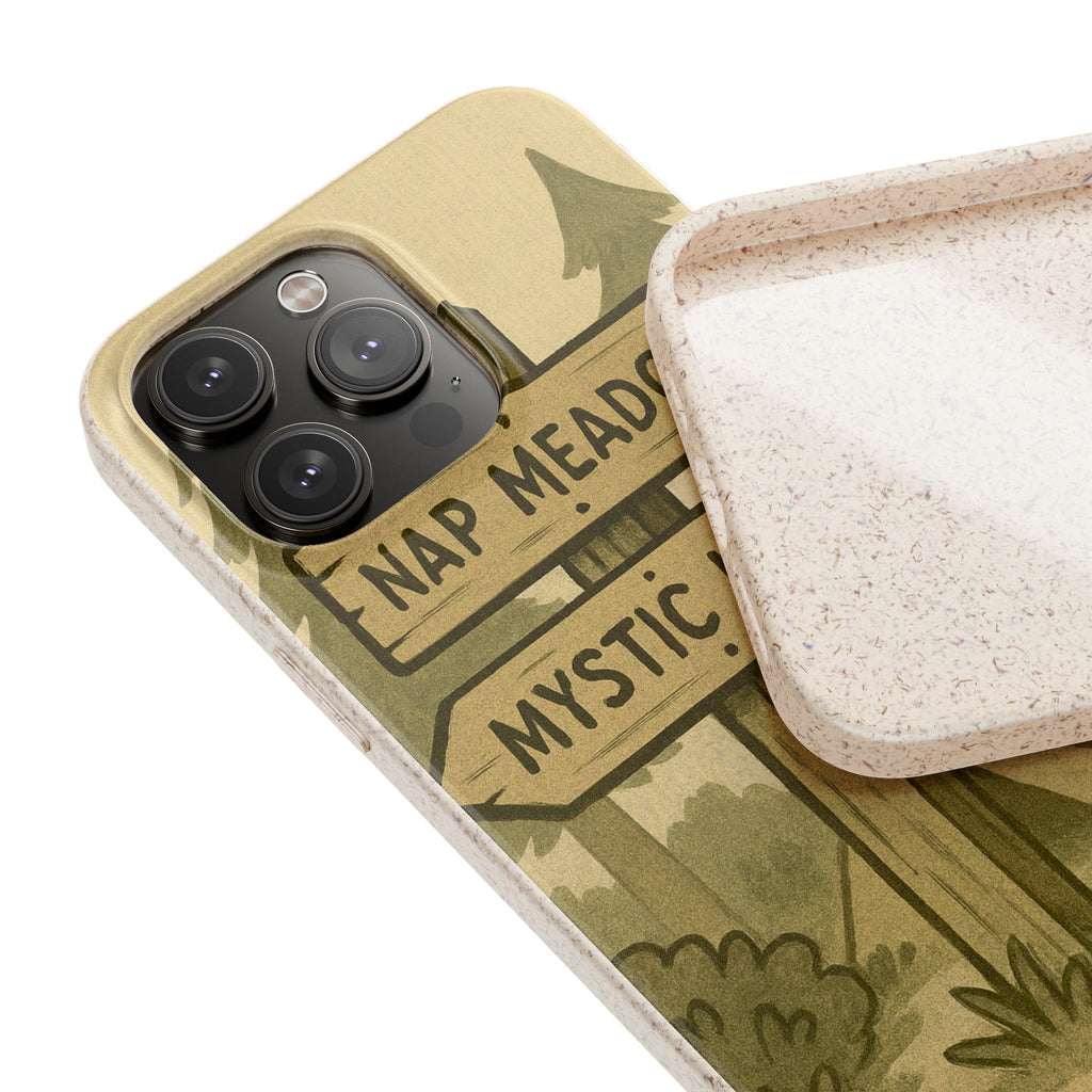 Biodegradable Phone Case — 'Nap Meadow' Mystic Lake Camping Design