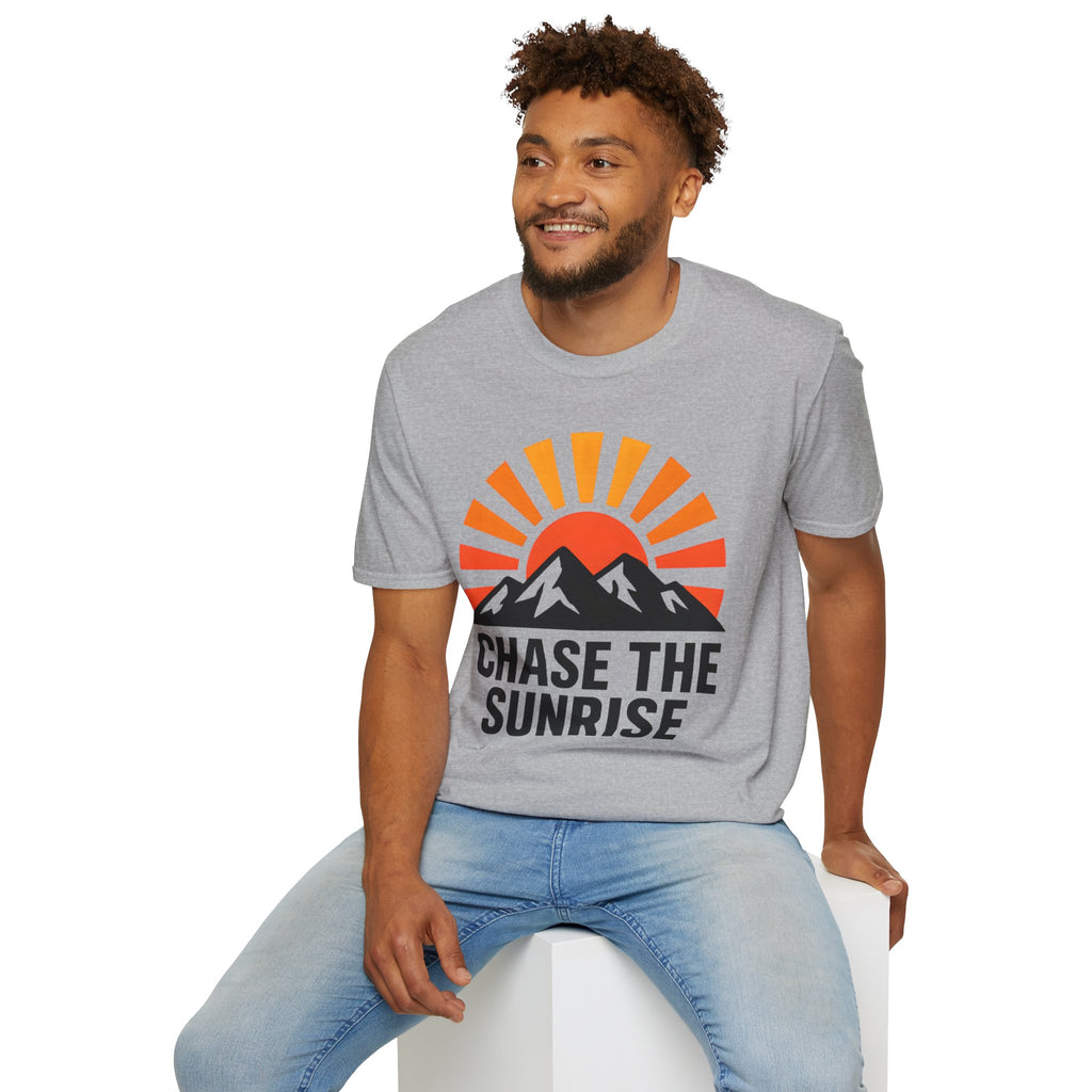 Chase The Sunrise Mountain T-Shirt — Sunrise & Peaks Graphic Tee