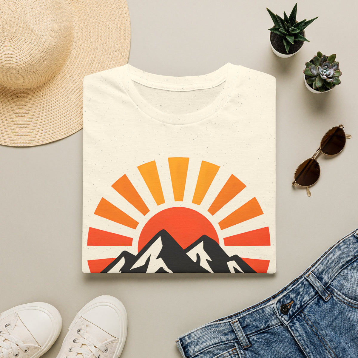 Chase The Sunrise Mountain T-Shirt — Sunrise & Peaks Graphic Tee