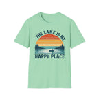 "The Lake Is My Happy Place" Canoe On The Lake At Sunset T-Shirt