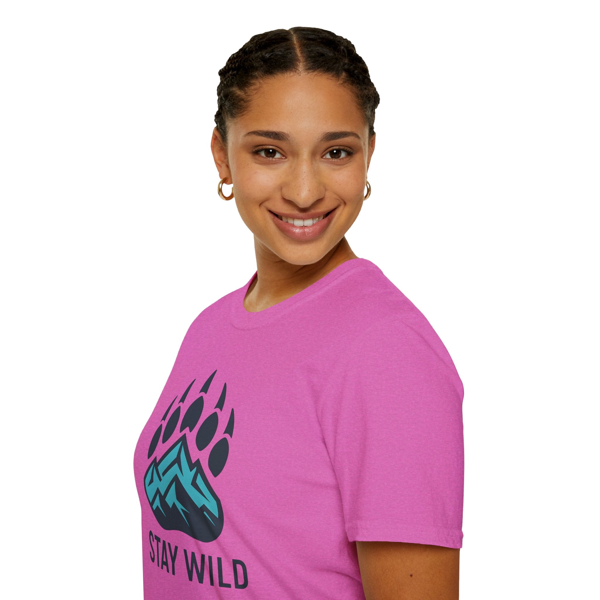 "Stay Wild" Bear Footprint Mountain Emblem T-Shirt