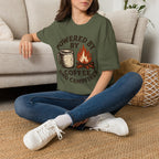 Powered By Coffee And Campfires Vintage Camping T-Shirt