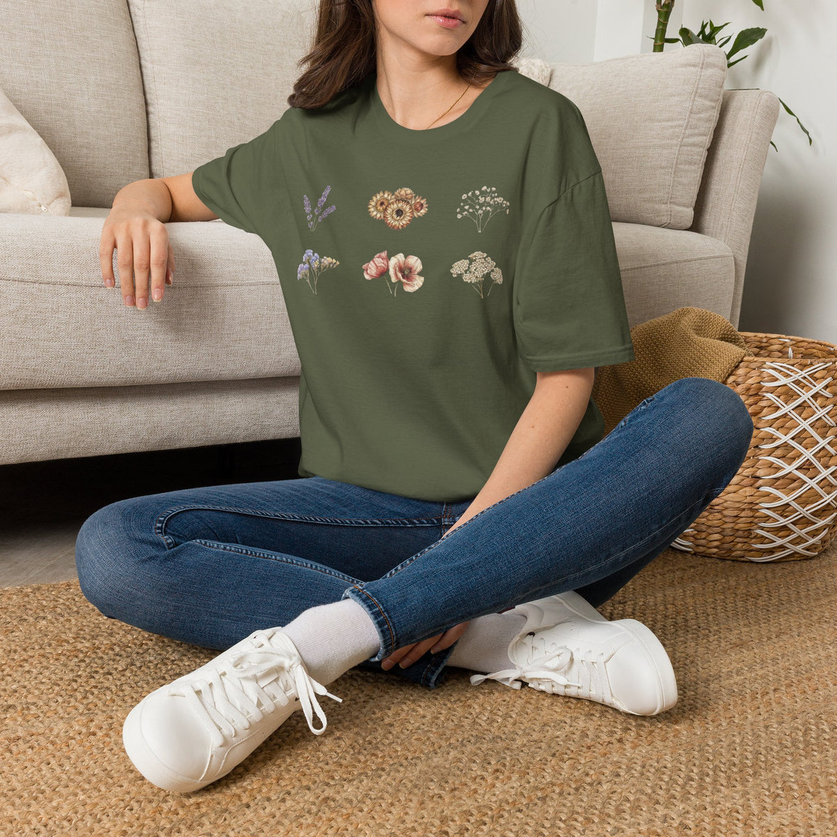 Floral Dried Mini Bouquets T-Shirt — Vintage Botanical Graphic Tee