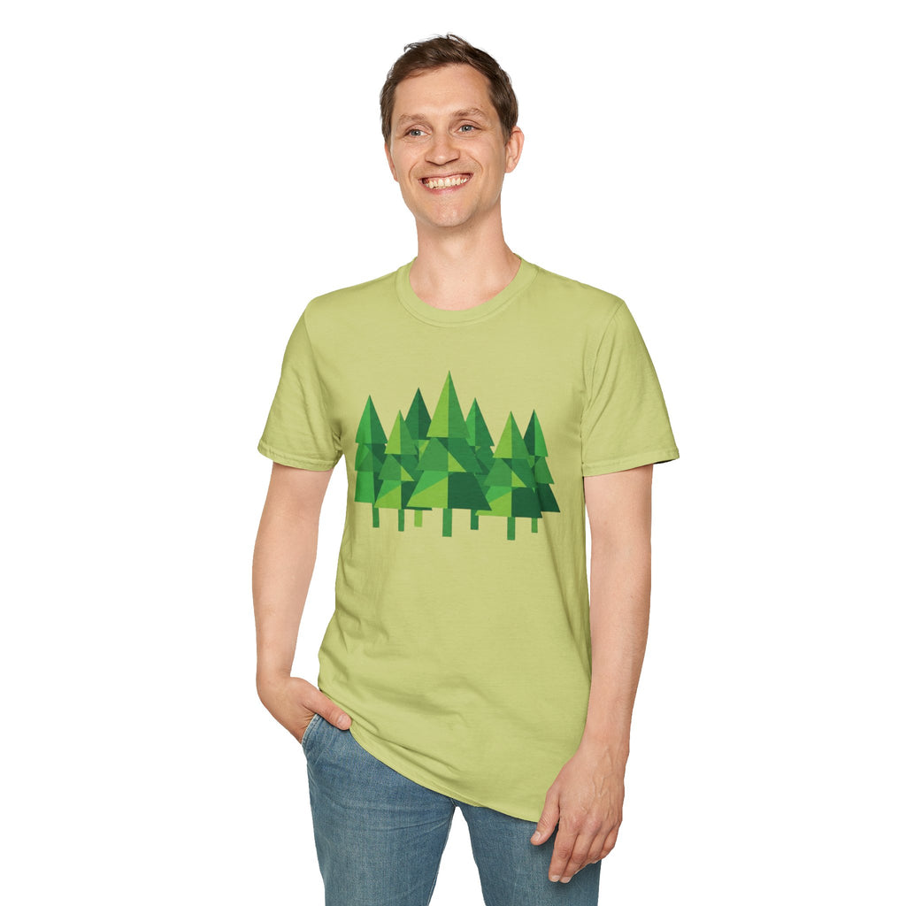 Forest Graphic T-Shirt — Minimal Green Pine Trees Tee
