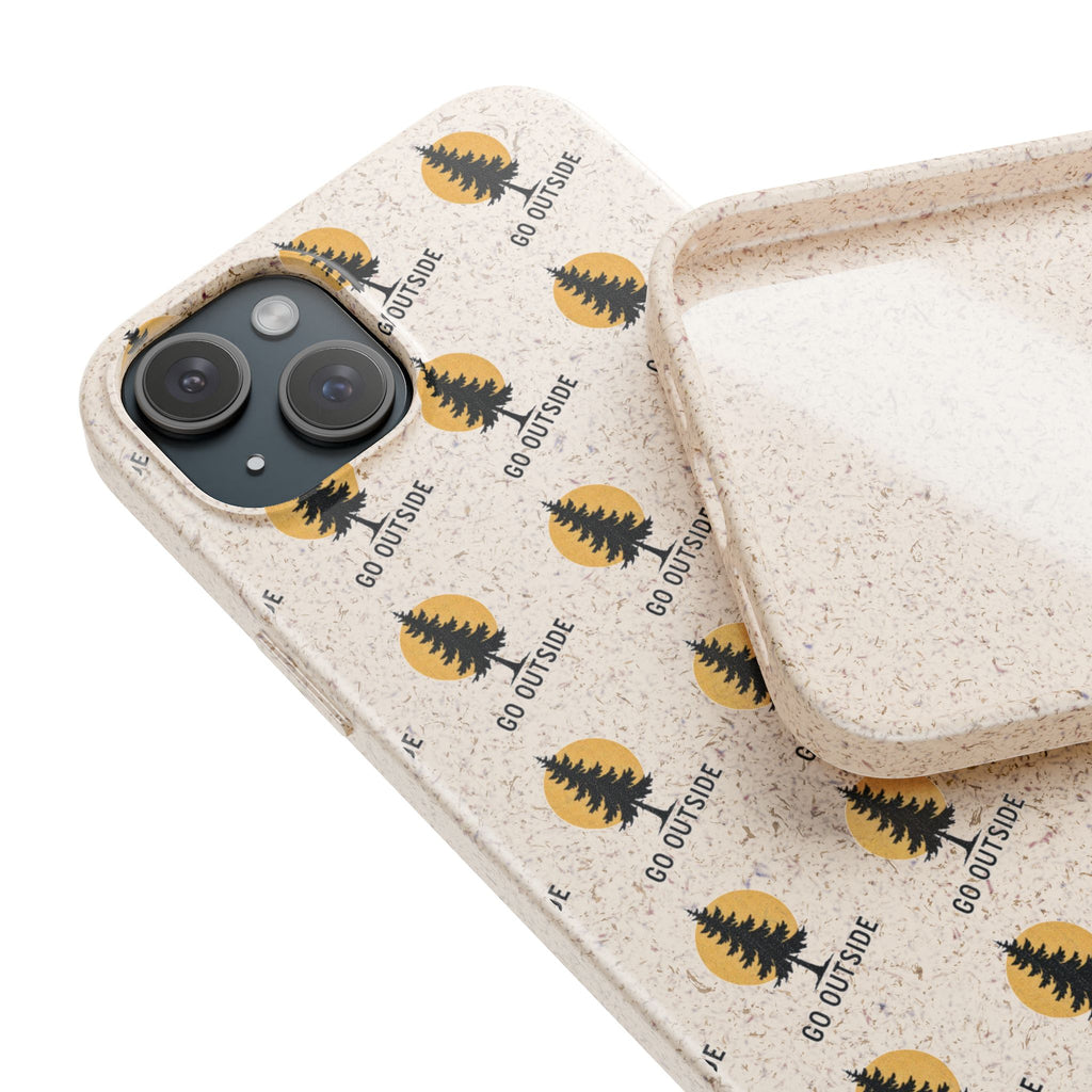 Biodegradable Phone Case — 'Go Outside' Recycled Eco-Friendly iPhone Cover