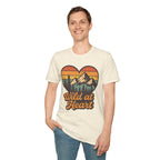 "Wild at Heart" Mountain Heart Retro Sunset Nature Tee Shirt