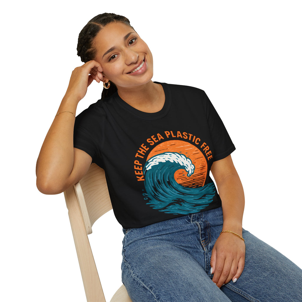 Keep the Sea Plastic Free T-Shirt — Ocean Conservation Wave Tee
