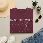 Into The Wild Canoe T-Shirt - Minimal Night Sky Lake Camping Tee