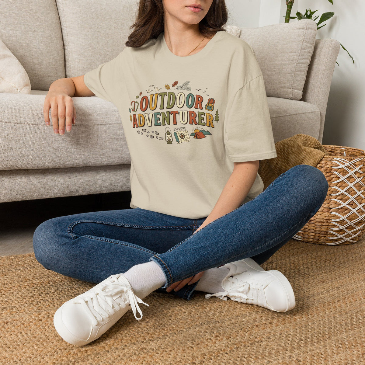 "Outdoor Adventurer" T‑Shirt Camping, Hiking & Exploration Graphic Tee Shirt