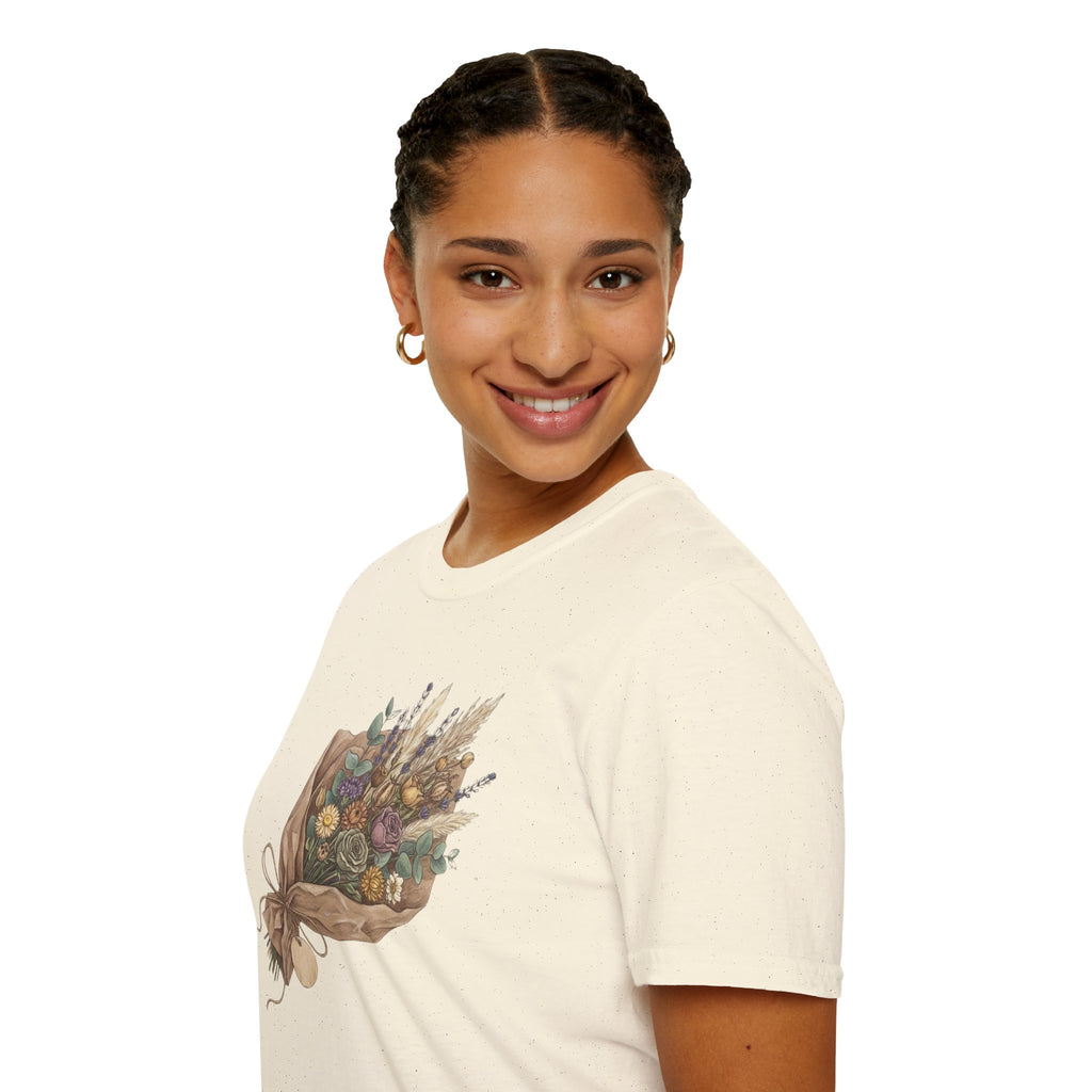 Floral Bouquet Graphic T-Shirt — Rustic Wildflower Bouquet Tee