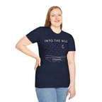 Into The Wild Canoe T-Shirt - Minimal Night Sky Lake Camping Tee