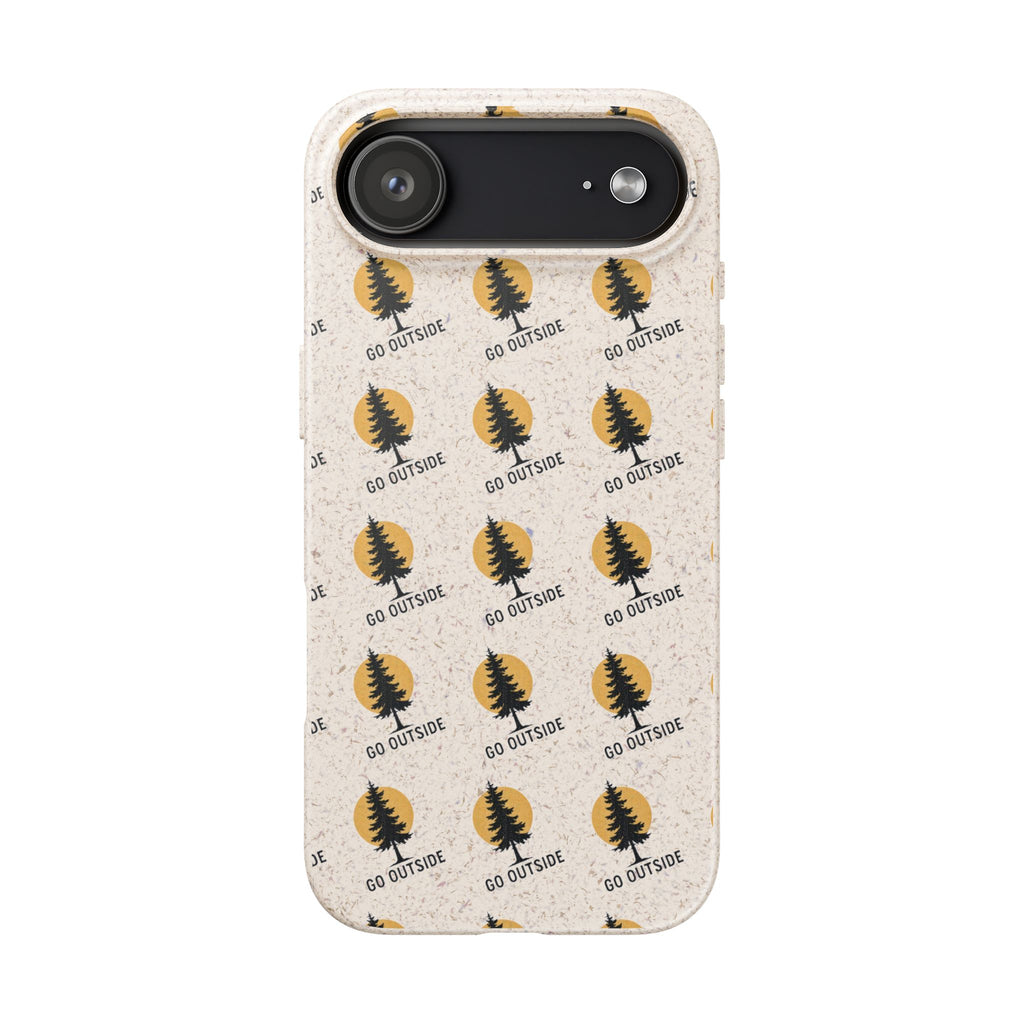 Biodegradable Phone Case — 'Go Outside' Recycled Eco-Friendly iPhone Cover