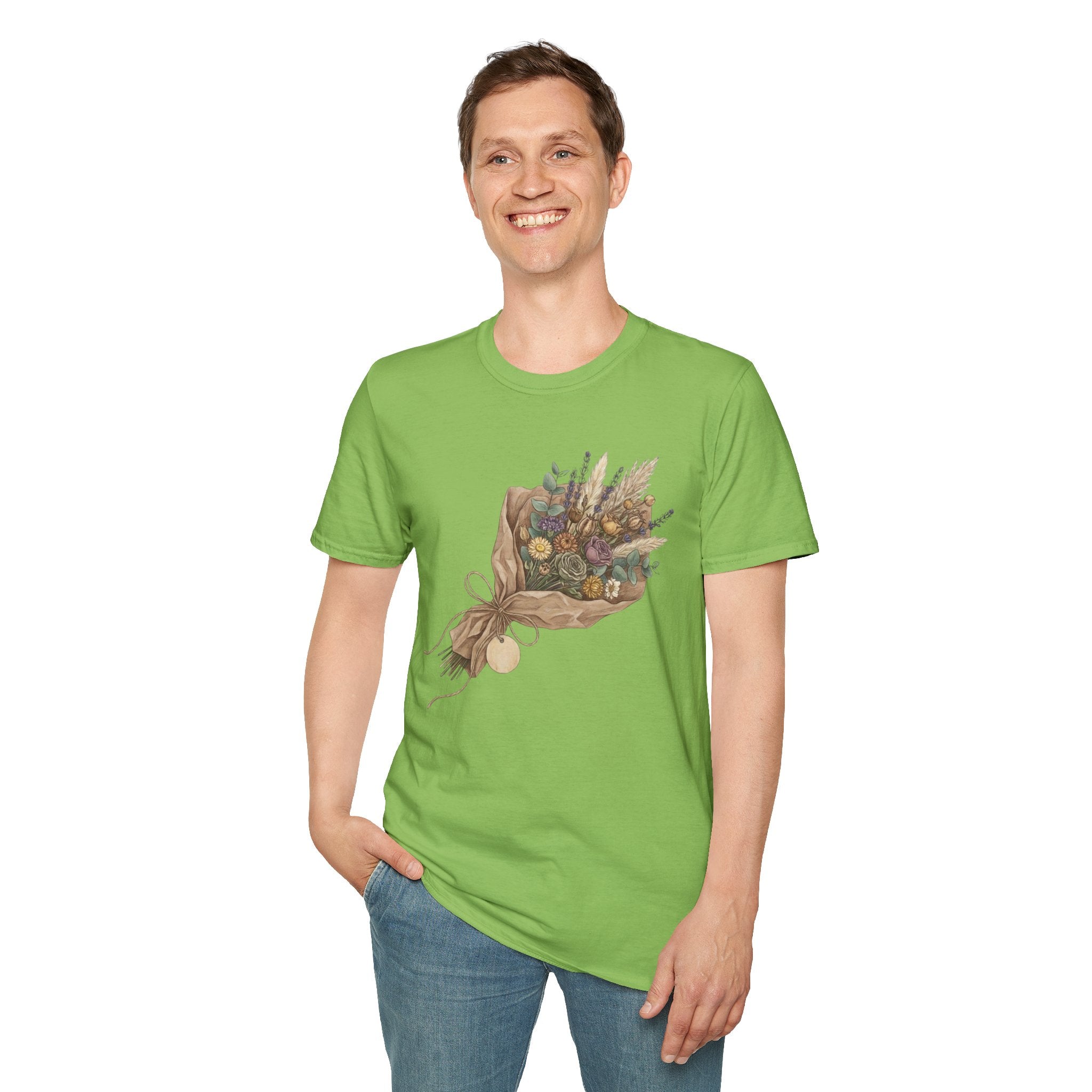 Floral Bouquet Graphic T-Shirt — Rustic Wildflower Bouquet Tee