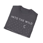 Into The Wild Canoe T-Shirt - Minimal Night Sky Lake Camping Tee