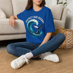 "Protect Our Oceans" Wave Whale Conservation T-Shirt