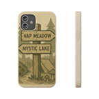 Biodegradable Phone Case — 'Nap Meadow' Mystic Lake Camping Design