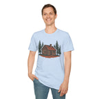 Vintage Cozy Cabin T-Shirt — Faded Pine Tree Cabin Tee