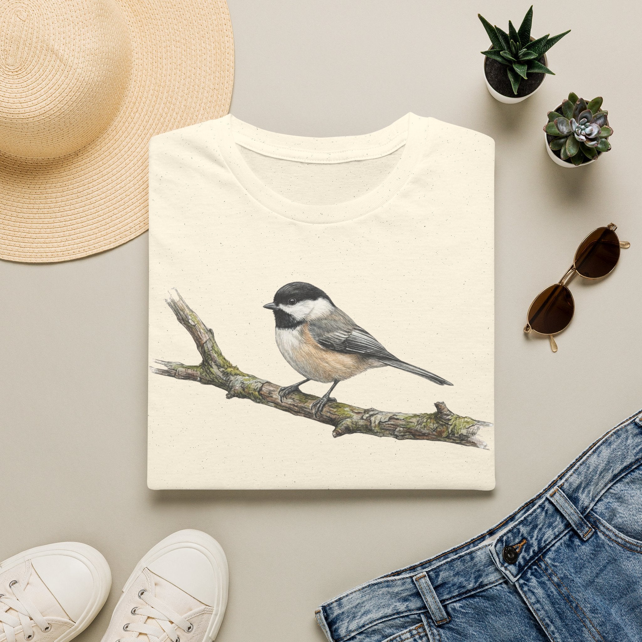 Copy of Chickadee Tee — Watercolor Songbird T‑Shirt