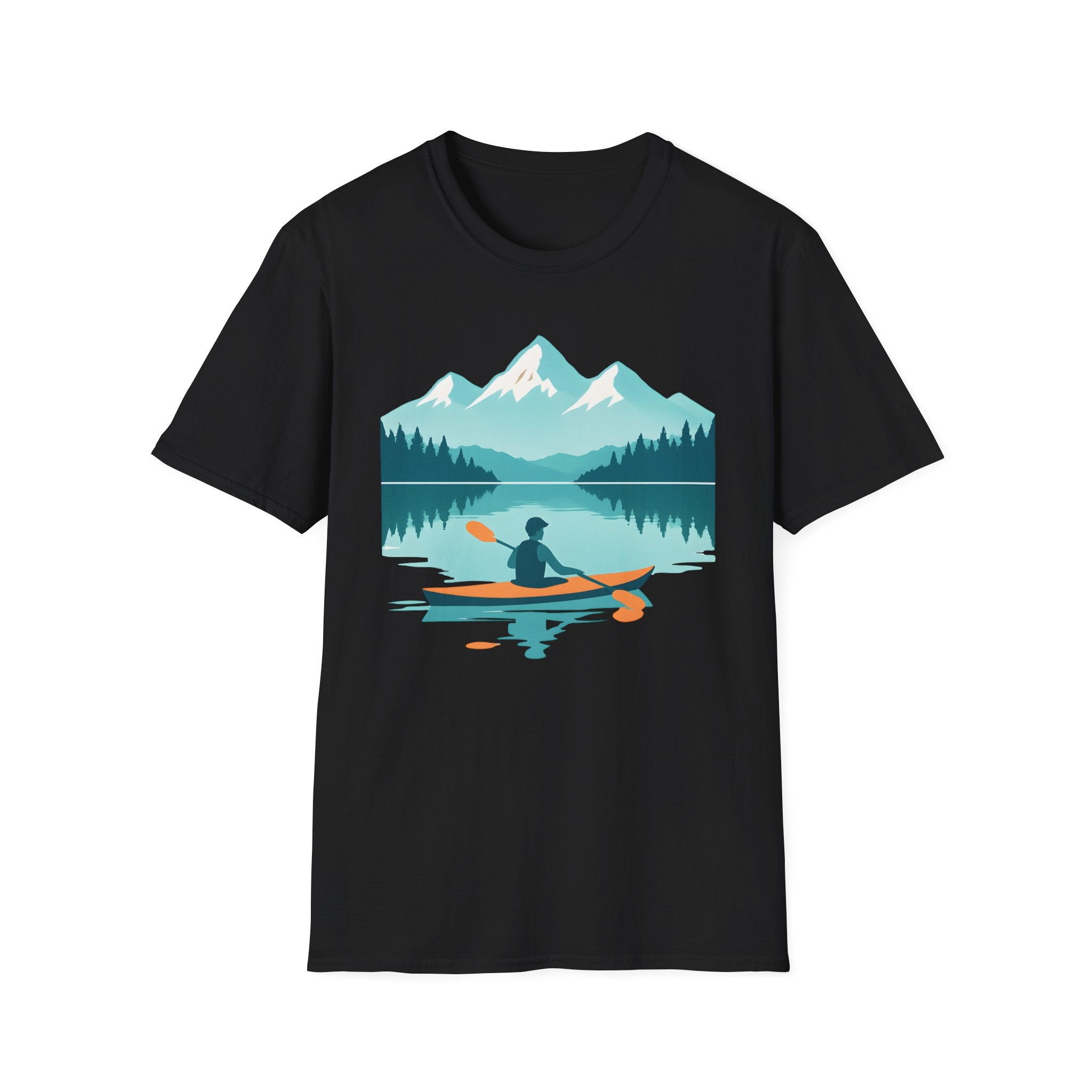 Kayaker on Serene Mountain Lake T-Shirt