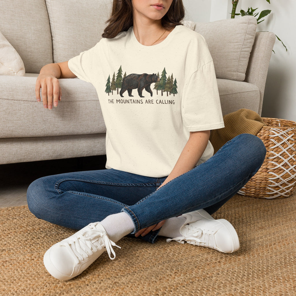 "The Mountains Are Calling" Bear and Pines T-Shirt — Outdoor Graphic Tee